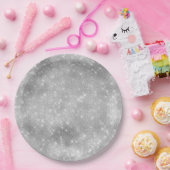 Romantisches Silver Sparkle Glitzy Brautparty Pappteller (Party)