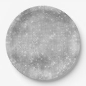 Romantisches Silver Sparkle Glitzy Brautparty Pappteller (Vorderseite)