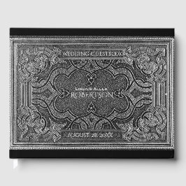 Romantisches Silver Vintag Look Gästebuch