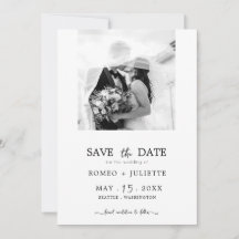 Romantisches Simple Black&White Foto Save the Date