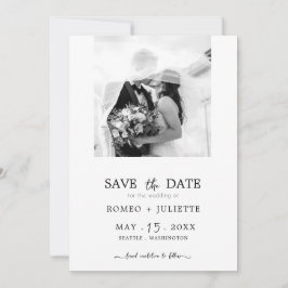 Romantisches Simple Black&White Foto Save the Date