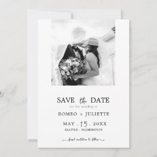 Romantisches Simple Black&White Foto Save the Date