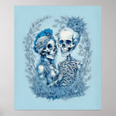 Romantisches Skeleton Couple Poster (Vorne)