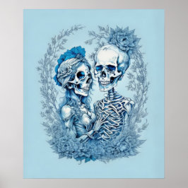 Romantisches Skeleton Couple Poster