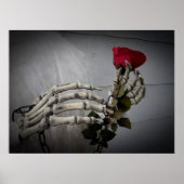 Romantisches Skelett mit Rose Poster (Vorne)