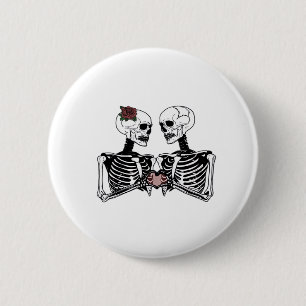 Romantisches Skelettkaffee - Gotik mit Herz Button