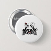 Romantisches Skelettkaffee - Gotik mit Herz Button (Vorne & Hinten)