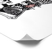 Romantisches Skelettkaffee - Gotik mit Herz Poster (Ecke)