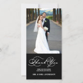 ROMANTISCHES SKRIPT BLACK WEDD DANKE FOTOKARTE (Vorderseite)