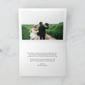 Romantisches Skript-Hochzeits-Foto danken Ihnen zu Dankeskarte (Innenseite)