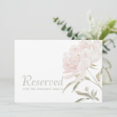 Romantisches Soft Blush Pfingstrosen-Hochzeits-Res (Stehend Vorderseite)