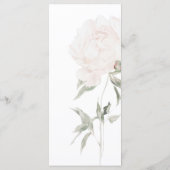 Romantisches Soft Blush Pfingstrosen-Hochzeitsmenü Programm (Rückseite)
