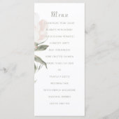 Romantisches Soft Blush Pfingstrosen-Hochzeitsmenü Programm (Vorderseite)