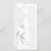 Romantisches Soft-Blush-Pfingstrosen-Hochzeitsprog (Rückseite)