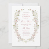 Romantisches Soft Blush Vintag Frame Brautparty Einladung (Vorderseite)