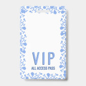 Romantisches Soft Hübsch Blue Floral VIP Pass Abze Ausweis (Rückseite)