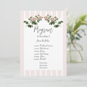 Romantisches Soft Pink-Hochzeitsprogramm Programm (Stehend Vorderseite)