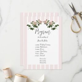 Romantisches Soft Pink-Hochzeitsprogramm Programm