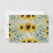 Romantisches Sonnenblumenmuster RSVP Karte (Rückseite)