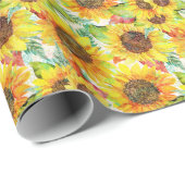 Romantisches Sonnenblumenpapier Geschenkpapier (Rolleneckpunkt)