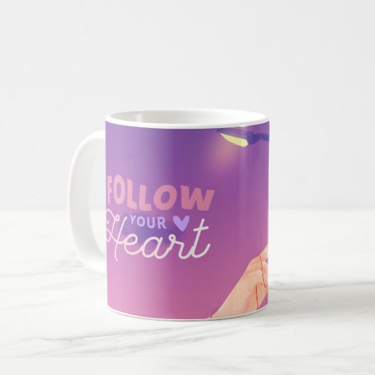 Romantisches Sonnenuntergang-Notebook: Herzliche S Kaffeetasse (Vorderseite Links)