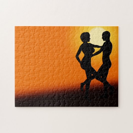 Romantisches Sonnenuntergang-Puzzle Puzzle (Horizontal)