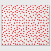 Romantisches, spielerisches rotes Herzmuster Weiß Geschenkpapier (Flach)