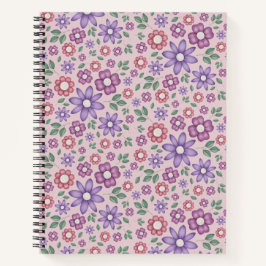 romantisches staubiges Rosenpastell-Blumenmuster Notizblock