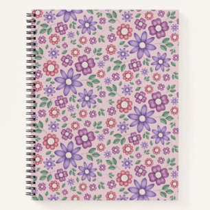 romantisches staubiges Rosenpastell-Blumenmuster Notizblock