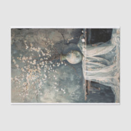 Romantisches Stillleben - Blumenzettel Seidenpapier