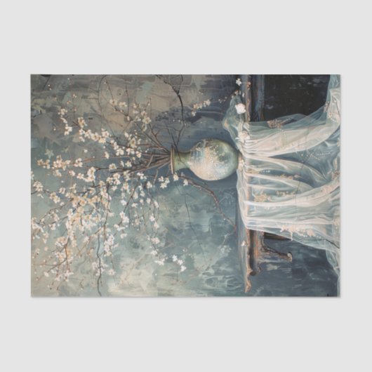 Romantisches Stillleben - Blumenzettel Seidenpapier (Vorderseite)