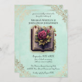 Romantisches Storybook Fairy Tale Wedding auf Aqua Einladung (Vorne/Hinten)