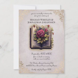 Romantisches Storybook Fairy Tale Wedding auf Lila Einladung