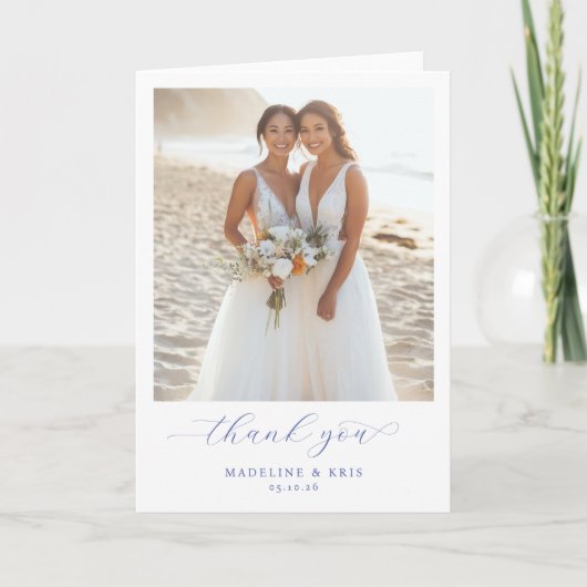 Romantisches Strandfoto Dankeskarte (Vorderseite)