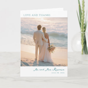 Romantisches Strandfoto in Pastell Dankeskarte