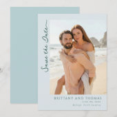 Romantisches Strandfoto in Pastell Save The Date (Vorne/Hinten)