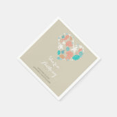 Romantisches Strandherz Hochzeitspapier Napkins Serviette (Ecke)