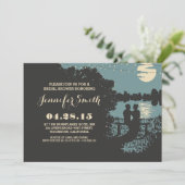 romantisches Strandlicht im Brautparty Einladung (Stehend Vorderseite)