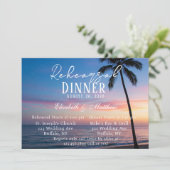 Romantisches Sunset Beach Probe Dinner Einladung (Stehend Vorderseite)