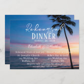 Romantisches Sunset Beach Probe Dinner Einladung (Vorne/Hinten)