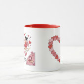 Romantisches Superhelden-Paar Valentinstag-Kaffeet Tasse (Zentrum)
