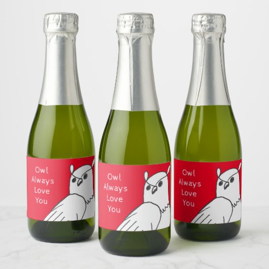 Romantisches Süße Tier Schaumweinetikett (Flaschen)