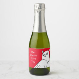 Romantisches Süße Tier Schaumweinetikett