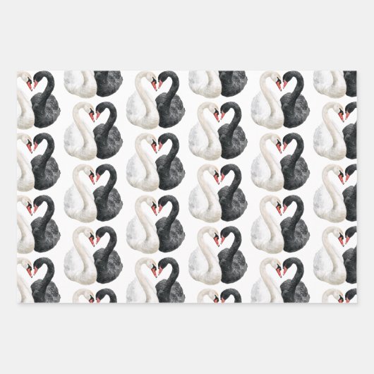 Romantisches Swans-Brautparty Geschenkpapier Set (Vorderseite 2)