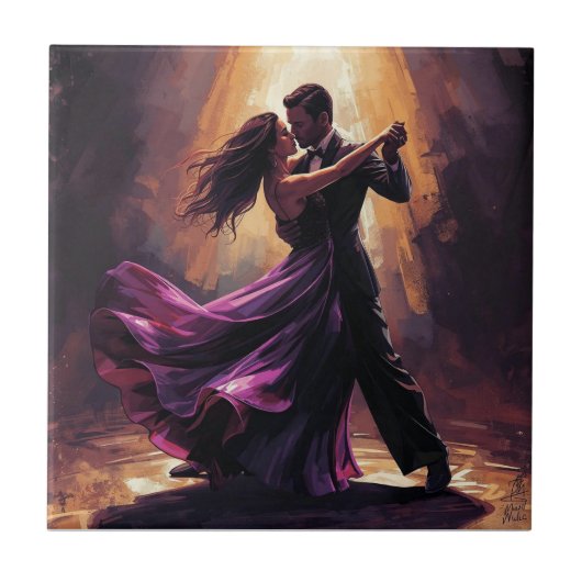 ✨Romantisches Tango-Paar Elegantes Tanzdesign ✨ Fliese (Vorderseite)