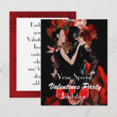 Romantisches Tanzpaar Einladung (Vorne/Hinten)