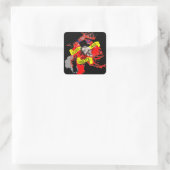 Romantisches Tattoo-Design Quadratischer Aufkleber (Tasche)