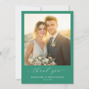 Romantisches Teal-Foto Dankeskarte