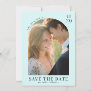 Romantisches Teal Klassisches Foto Save The Date