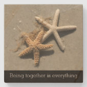 Romantisches Thema am Strand Steinuntersetzer (Vorderseite)